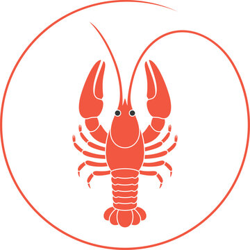 recommend clip art: Crayfish logo. Isolated crayfish on white background