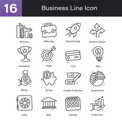 Business Outline Hand Draw icon Set 0. EPS 10 File
