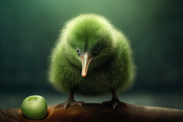 Illustration of the New Zealand nation emblem and native bird the Kiwi.