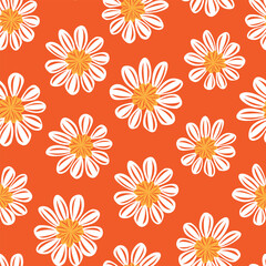 Fototapeta na wymiar Colourful Ditsy Floral Seamless Pattern Design