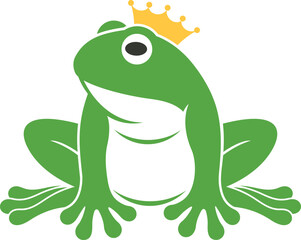 Green frog logo. Abstract frog on white background