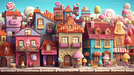 Colourful Lollipop Town