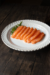 SALMON SASHIMI FISH, JAPANESE FOOD