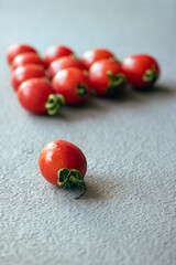 closeup of cherry tomatoes on the table