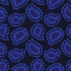 Blue Paisley abstract Seamless Pattern Design