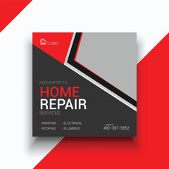 Home repair and painting service social media instagram post template
