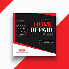 Home repair and painting service social media instagram post template