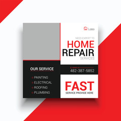 Home repair and painting service social media instagram post template