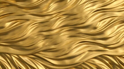 Seamless background of liquid gold metal, flowing in a wavy pattern