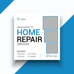 Home repair and painting service social media instagram post template