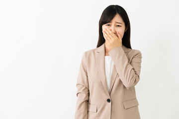 ショックで不安になる若い女性　ビジネスイメージ