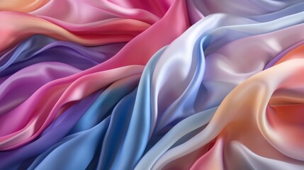A pisses of colorful fabric material background with a soft light on it, mixed color silk fabric wallpaper, Generative AI - obrazy, fototapety, plakaty