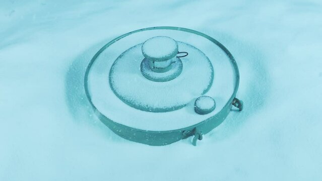 Land Mine In The Snow Military Explosive