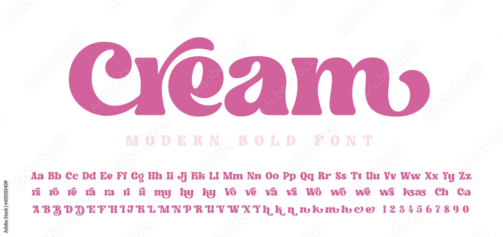 Wall mural an elegant bold font with a big set of ligatures in modern style, this font can be used for logotype
