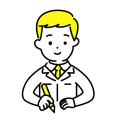 かわいい人物のイラストシリーズ _ 男性のエンジニア _ 学ぶ　