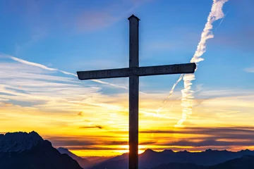 Rolgordijnen Summit Crosses © Videografic