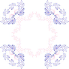 Frame with delicate ornaments of pink and purple colors.
