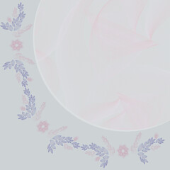 Fototapeta na wymiar Frame with floral ornament on a grayish background.