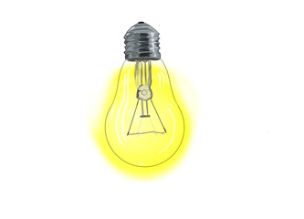 light bulb on a white background
