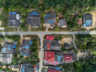 High angle view of the residential area in Felda Kerteh 3, Dungun Terengganu.