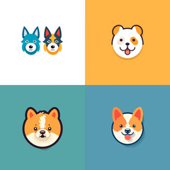 Small logo vector, with a cute dog