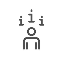 Info and help desk related icon outline and linear vector.