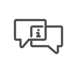 Info and help desk related icon outline and linear vector.