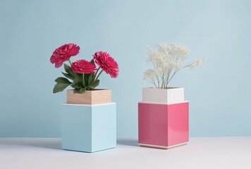 pink flower in a vase, generative ai