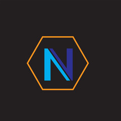 letter alphabet N logo, Victor N letter logo creative design template, victor
