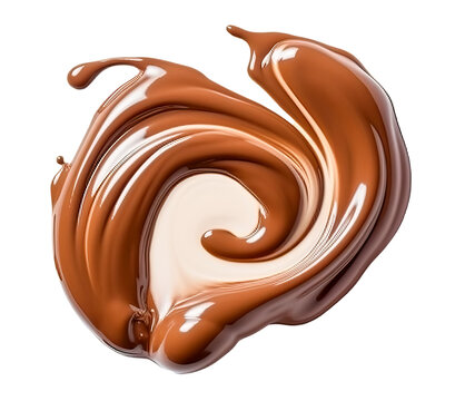 Chocolate Syrup Smear, Isolated On Transparent Background, Generative AI