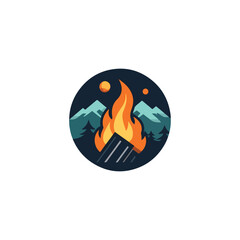 campfire logo modern simple flat color