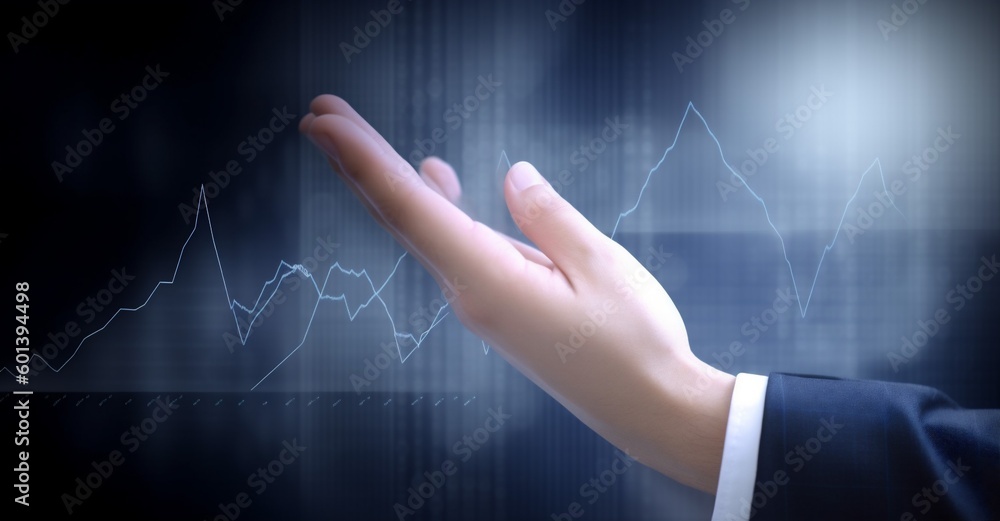 Poster hand network cyberspace concept analysis graph technology business virtual chart. generative ai.