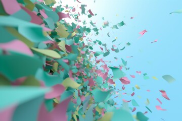 event blue confetti background festive party celebration colorful carnival birthday flying. Generative AI.