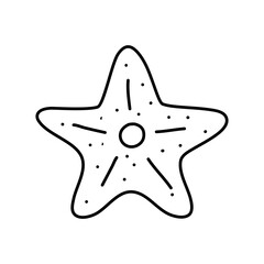 Outlined Star fruit, star fruit doodles,  line art vector illustration.