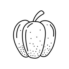 Hand drawn peppers isolated on white background.