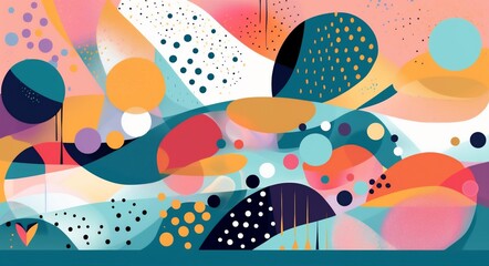 set element art abstract circle modern illustration design colourful background template. Generative AI.