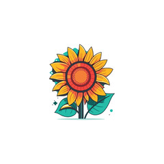 sun flower logo modern illustration
