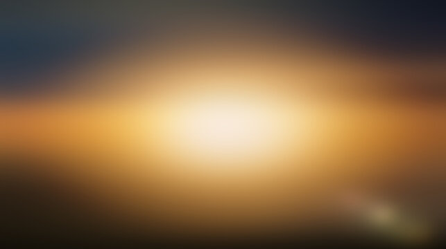 Abstract gradient sunrise in the sky with blue and orange natural background