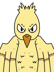 cute bird cartoon on white background