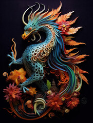 Dragon paper art style