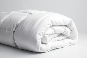 Fototapeta na wymiar New soft folded white blanket isolated on white , ai generative