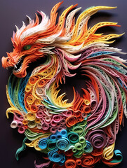 Dragon paper art style