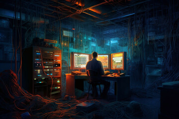 Fototapeta na wymiar Cyber Defenders Unleashed: Government's Hackers in Action, generative AI
