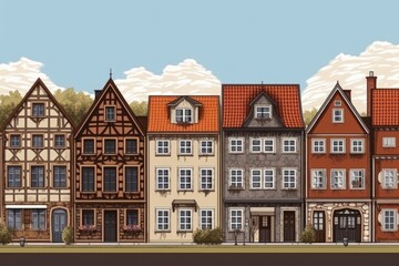Fototapeta premium Row of houses , ai generative