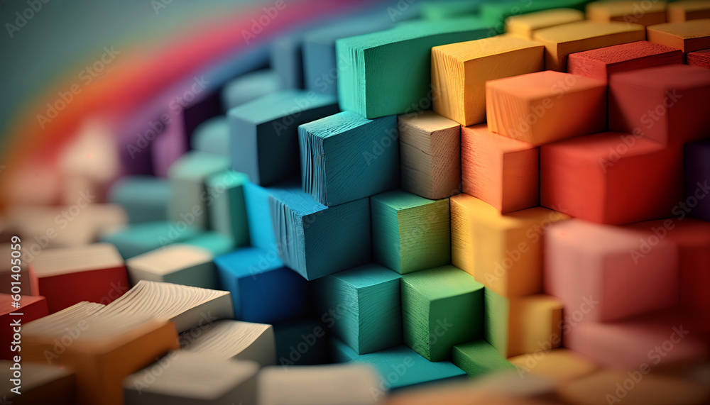 Poster a colorful display of colored blocks
