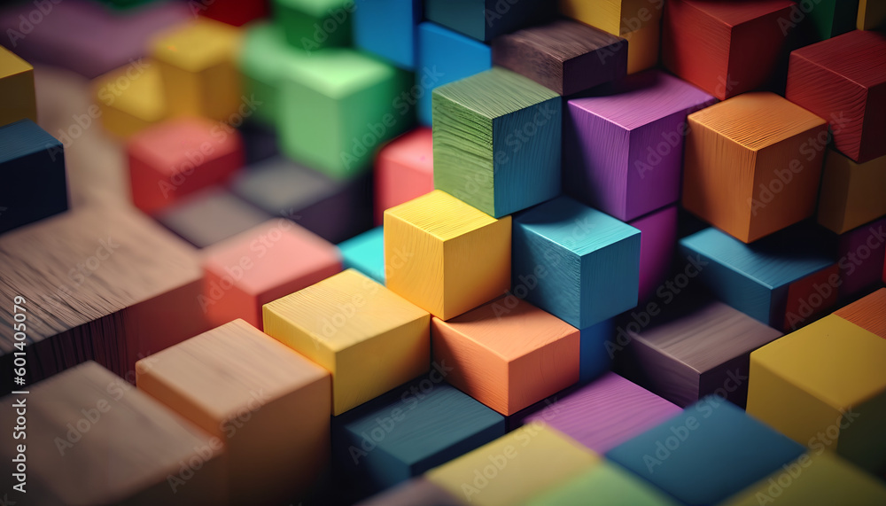 Poster a colorful display of colored blocks