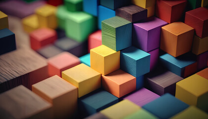 Fototapeta na wymiar A colorful display of colored blocks 