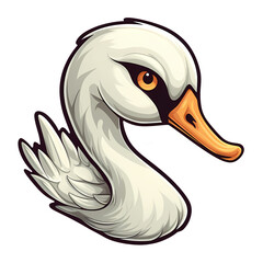 cute cartoon swan illustration logo isolated © Marek49