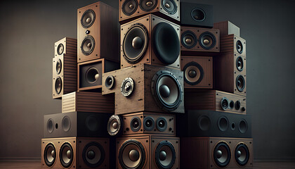 A stack of loudspeakers
