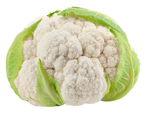 cauliflower isolated on white background, full depth of field